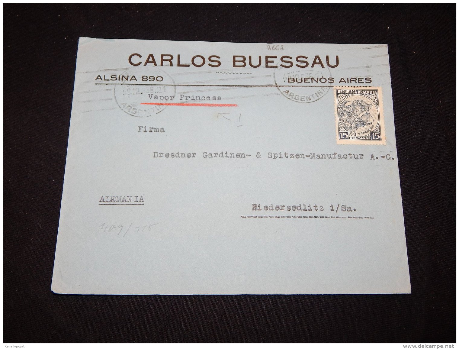 Argentina 1935 Air Mail Cover To Germany__(L-2662) - Covers & Documents