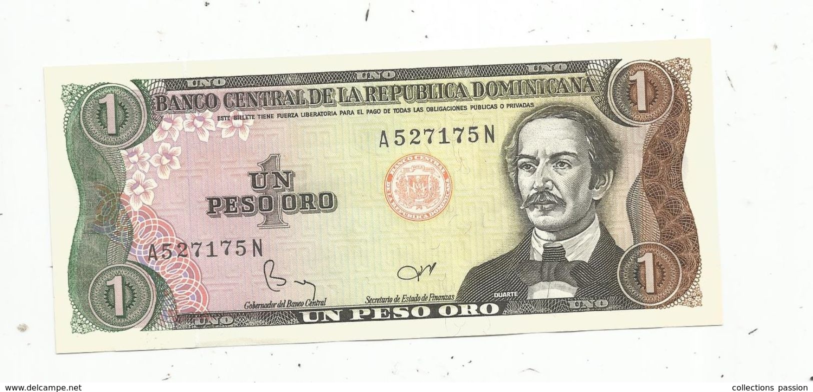 Billet Neuf  , Dominicaine, Republica Dominicana, 1 Peso Oro, UNC , Neuf - Dominicana