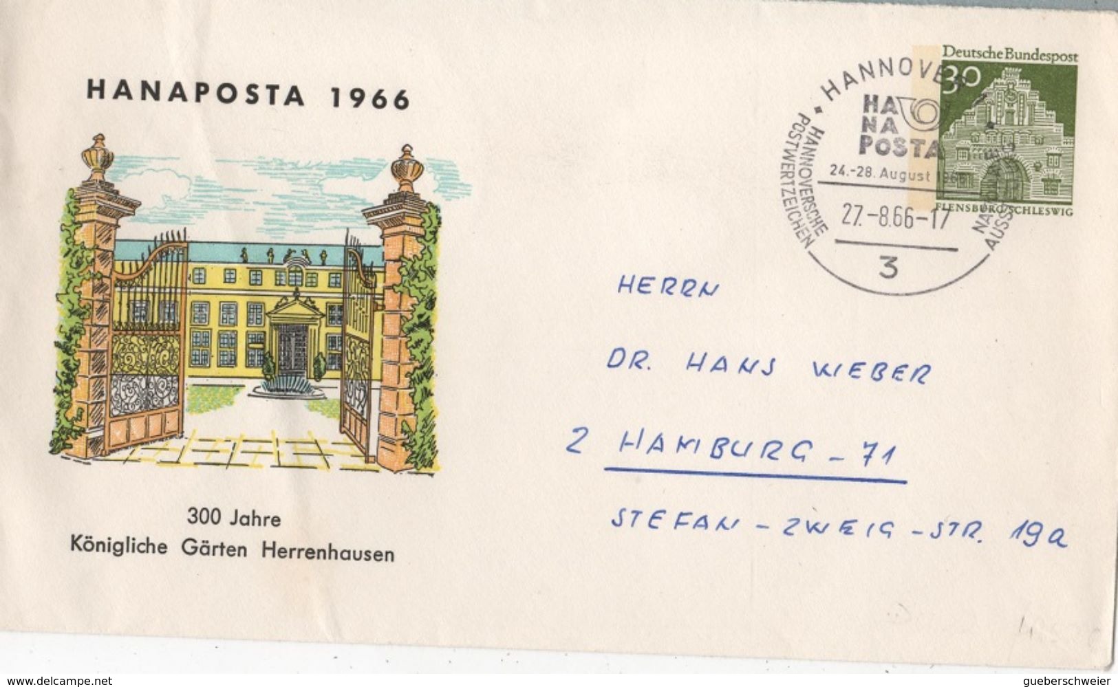 FLOR-L121 - ALLEMAGNE Entier Postal HANAPOSTA 1966 - Private Covers - Used