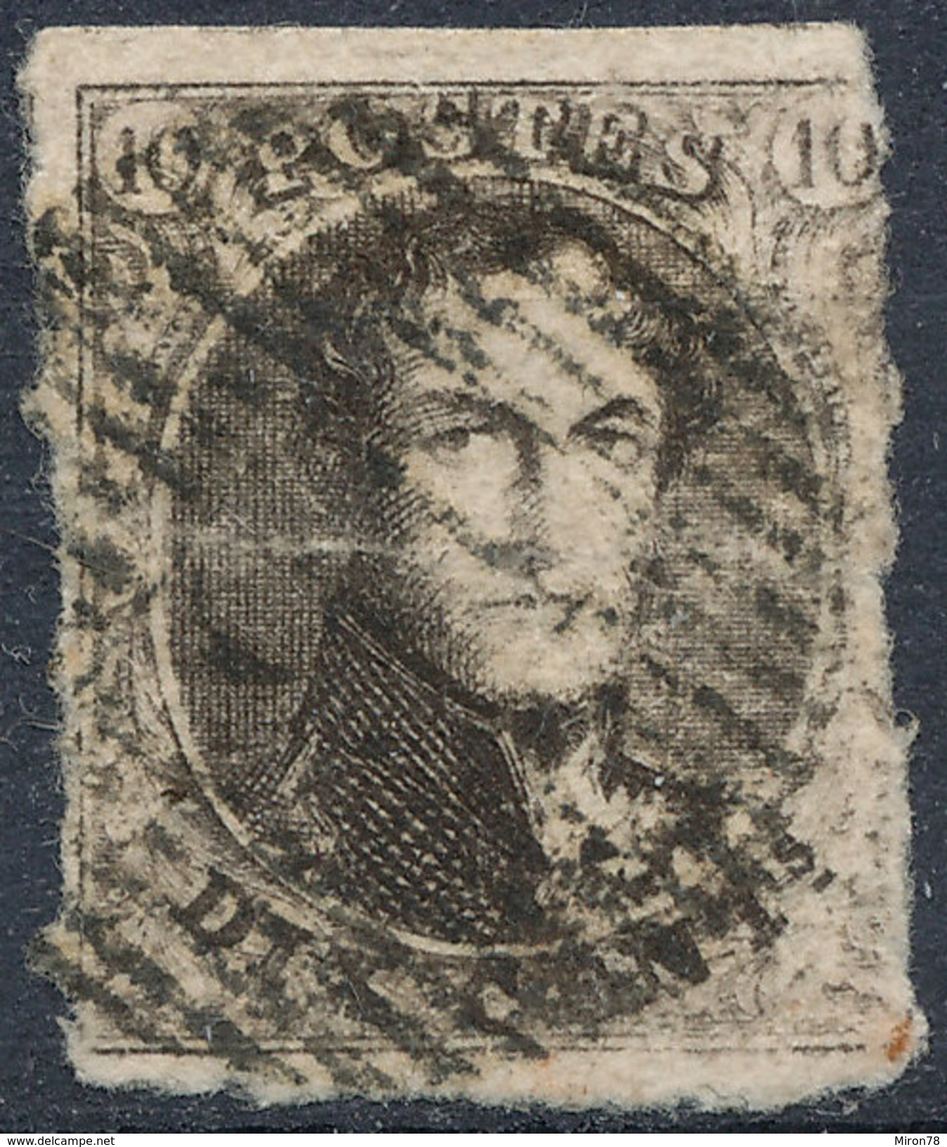 Stamp Belgium 1849-50 King Leopold I 10c Imperf Used Lot 11 - 1849-1850 Medaglioni (3/5)