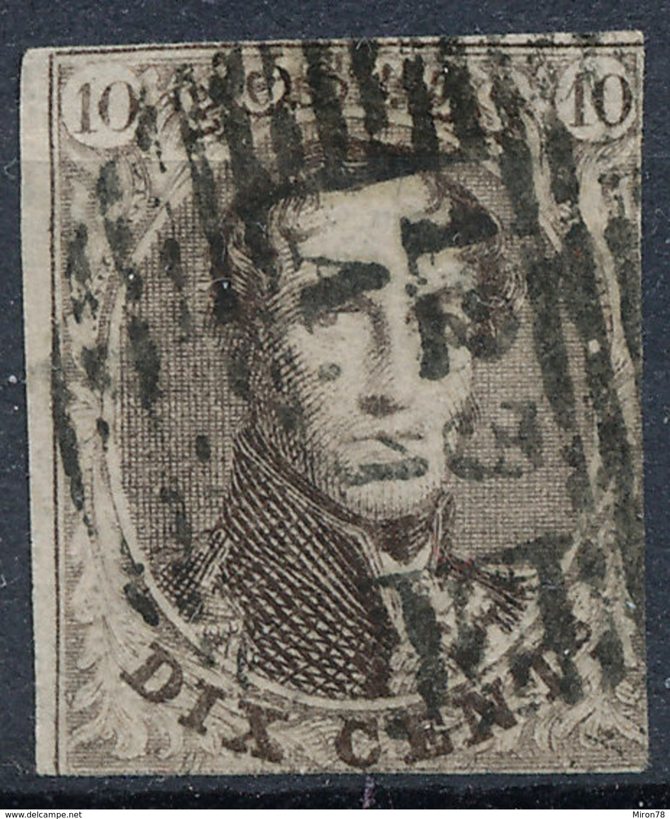 Stamp Belgium 1849-50 King Leopold I 10c Imperf Used Lot 14 - 1849-1850 Medaglioni (3/5)