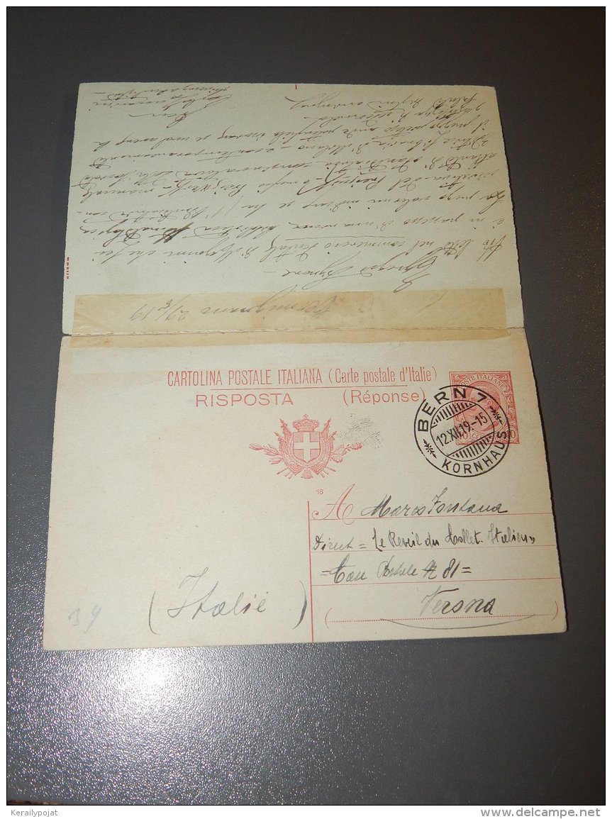 Italy 1919 Double Stationery Card__(L-3280) - Interi Postali