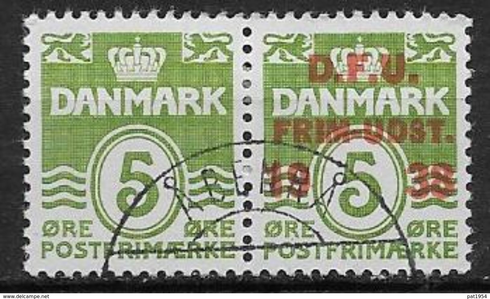 Danemark 1938 N° 267Aa Oblitéré Paire Avec Surcharge Exposition Philatélique - Usati