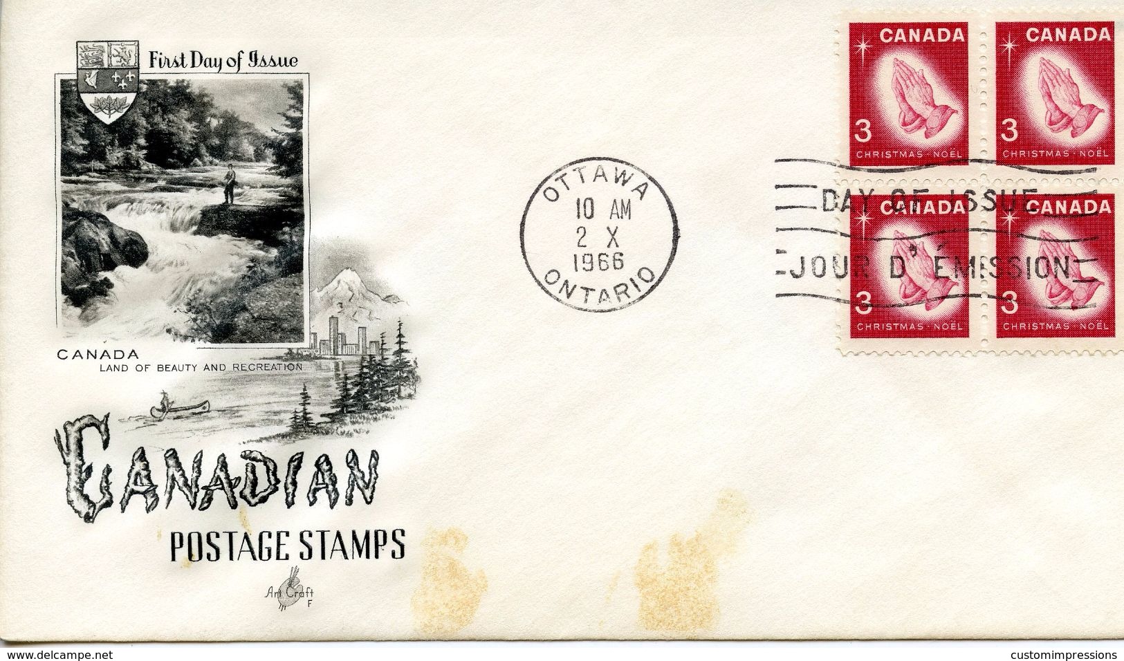 CANADA - 1966    Christmas   FDC548 - 1961-1970