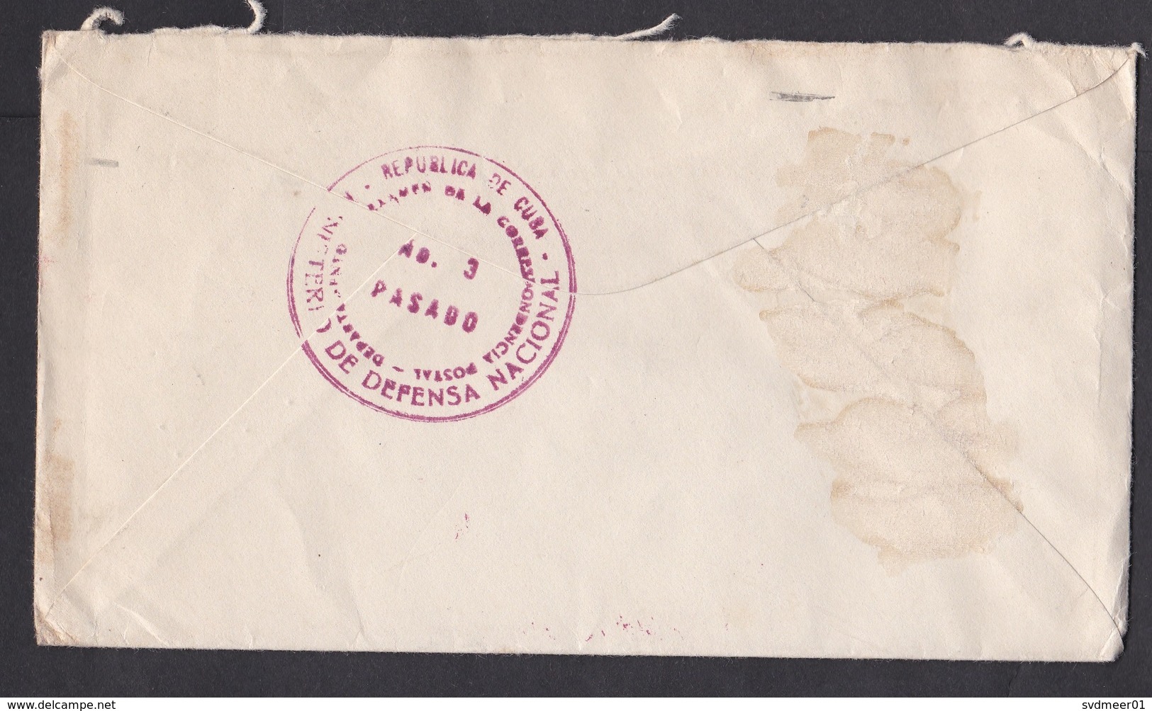 Cuba: Cover To UK, 1945, 1 Stamp, Tobacco, Cigars, Censored, Censor Mark, Cancel Sugar (stamp & Backside Damaged!) - Brieven En Documenten