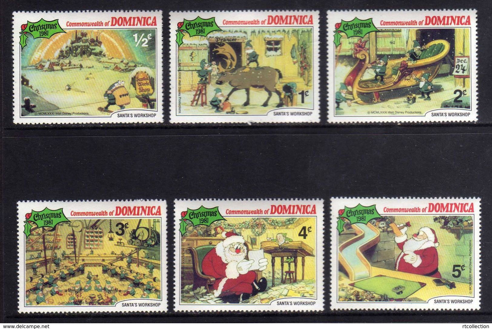 Dominica 1981 Commonwealth Christmas Disney Santa Cartoon Animation Holiday Celebrations Stamps (20) MNH SG 754-762 - Other & Unclassified