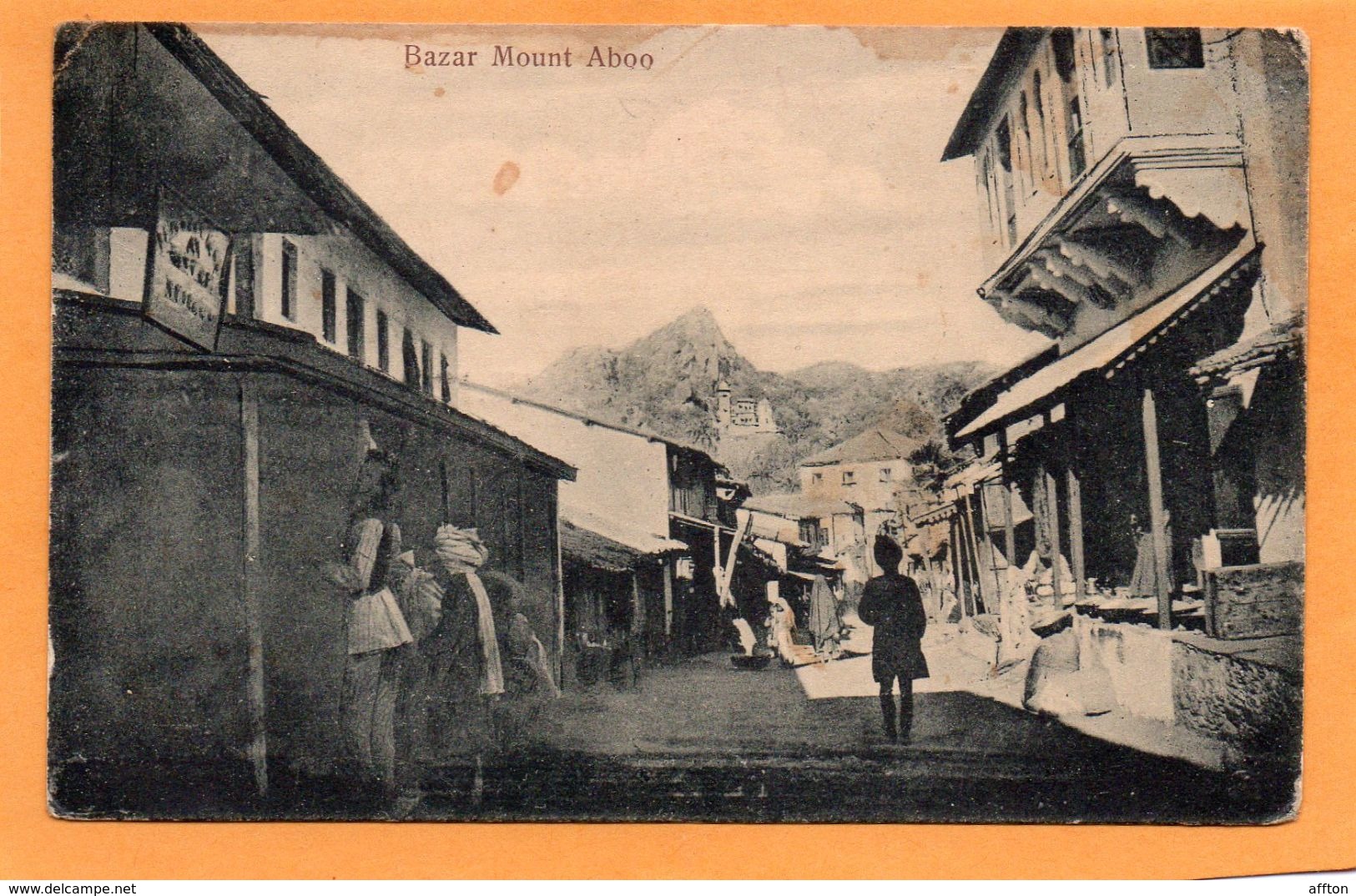 Bazar Mount Aboo India 1911 Postcard - India