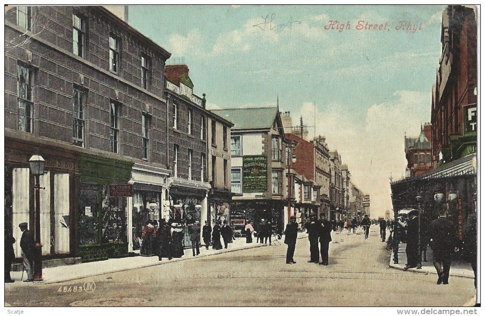 High Street,   Rhyl  -   1910  Naar   Glasgow - Flintshire
