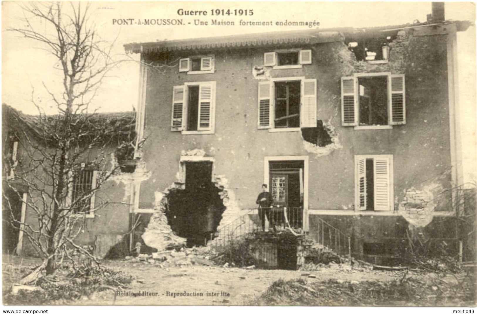 54/CPA - Pont à Mousson - Une Maison Fortement Endommagée (Guerre 1914 - 1915) - Pont A Mousson