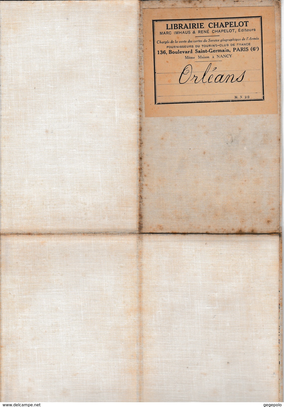 ORLEANS Et Sa Partie à Droite (  Jusqu'à Montargis , Auxerre Et La Chapelle D'Angillon - 72,5 Cm  X 51,5 Cm )  1/200,000 - Cartes Géographiques