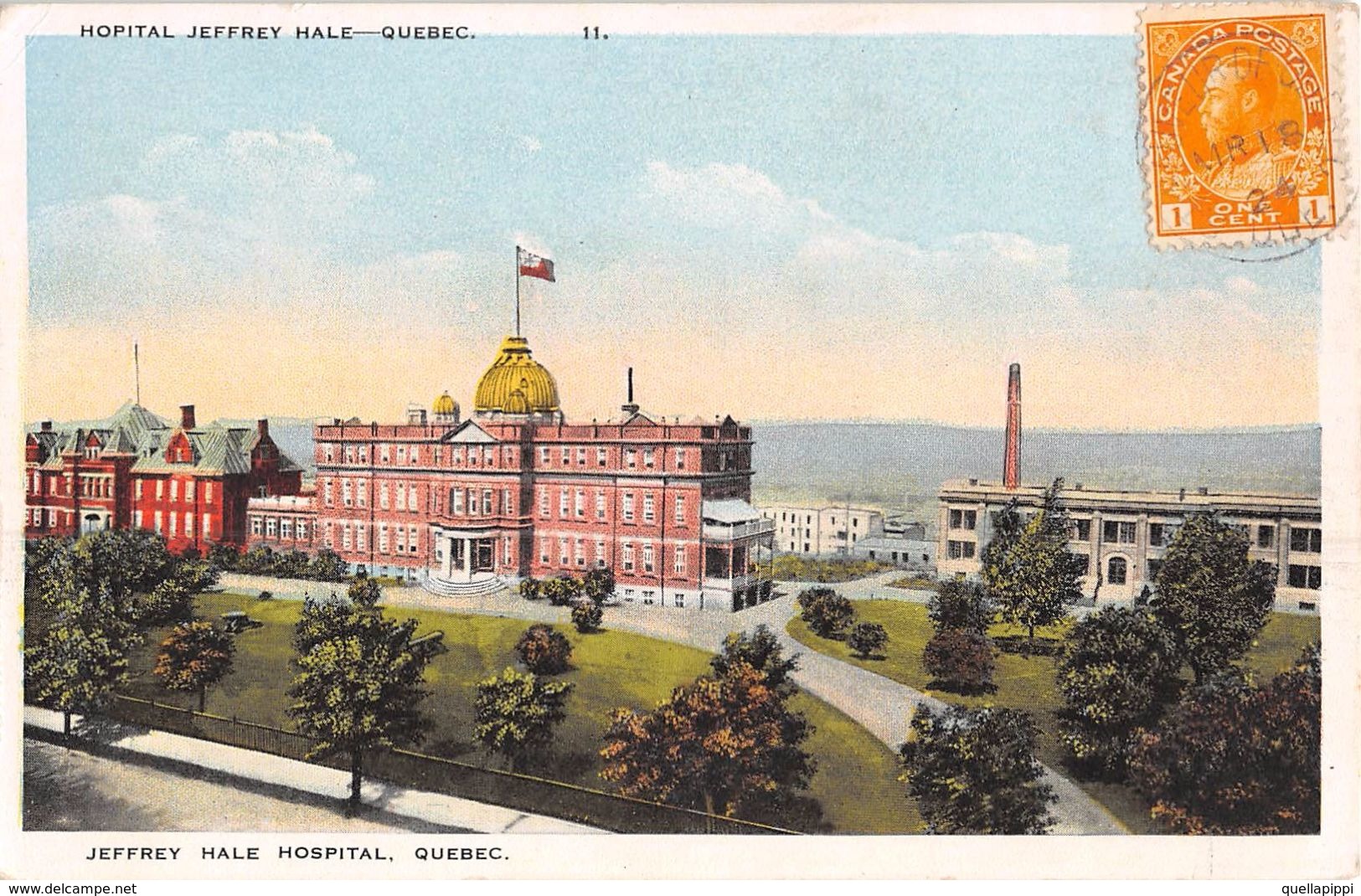 06645 "CANADA - QUEBEC - JEFFREY HALE HOSPITAL "   CART  TIMBRATA 1924 - Québec - La Cité