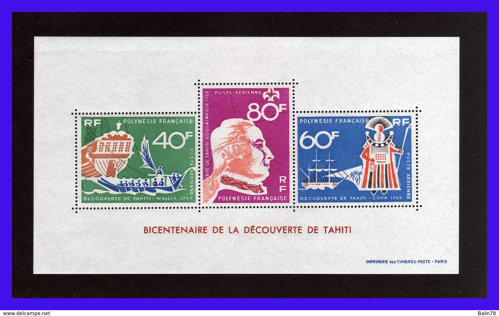 1968 - Polinesia Francesa - Sc. C 47a - MNH - Valor De Catalogo 170 € - POL- 013 - Blocchi & Foglietti