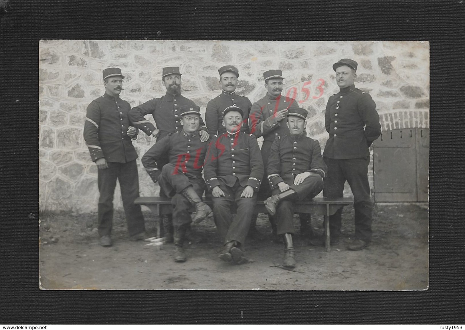 MILITARIA CARTE PHOTO MILITAIRE SOLDATS DU 86e LA COURTINE POUR Md FRÉDERIE SERRES AU BOUISSOU PAR SAINT ILLIDE : - Personnages