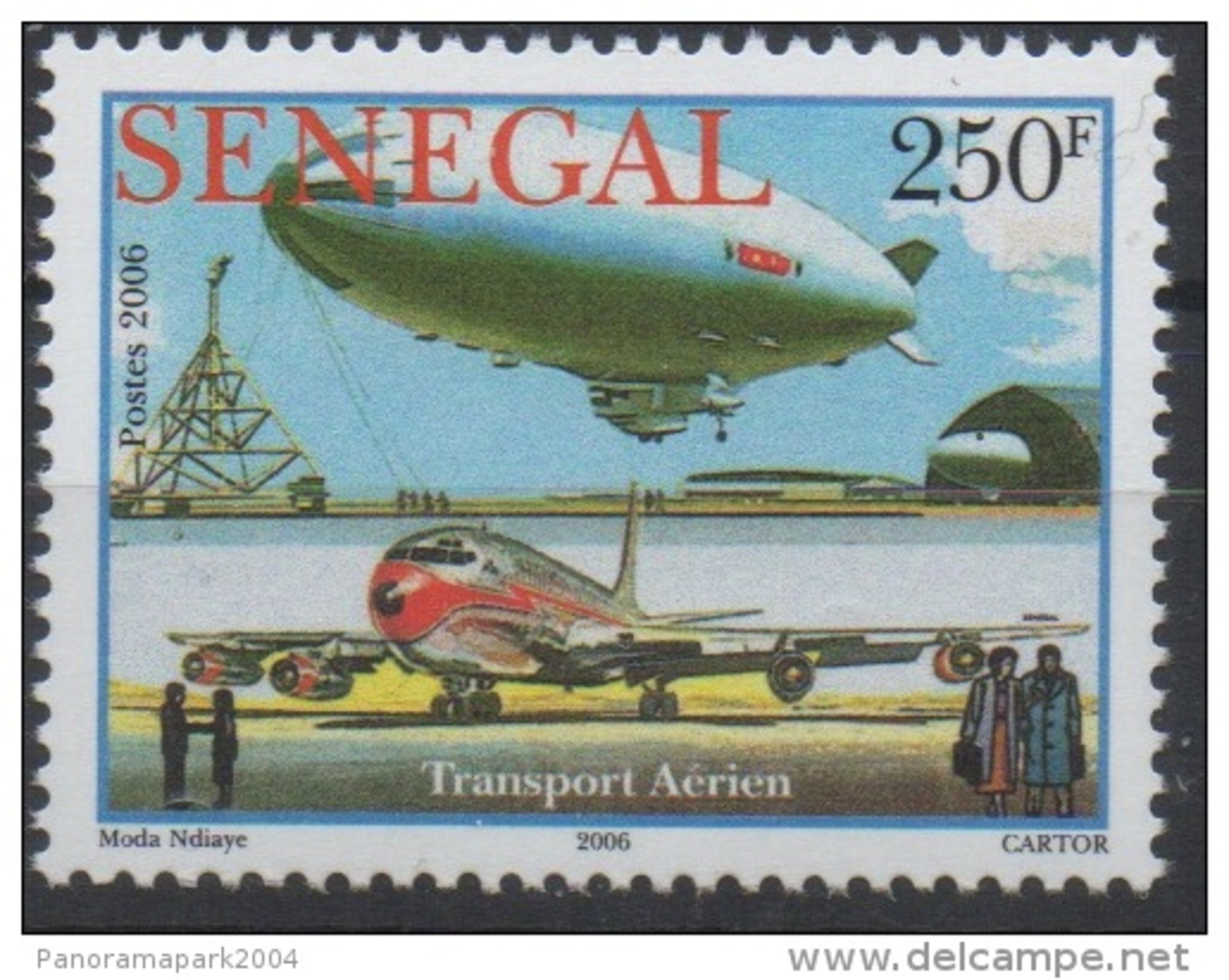 Sénégal 2006 - 250 F ZEPPELIN Aerostat Air Transport Transport Aérien Neuf ** MNH RARE Scarce - Zeppelin