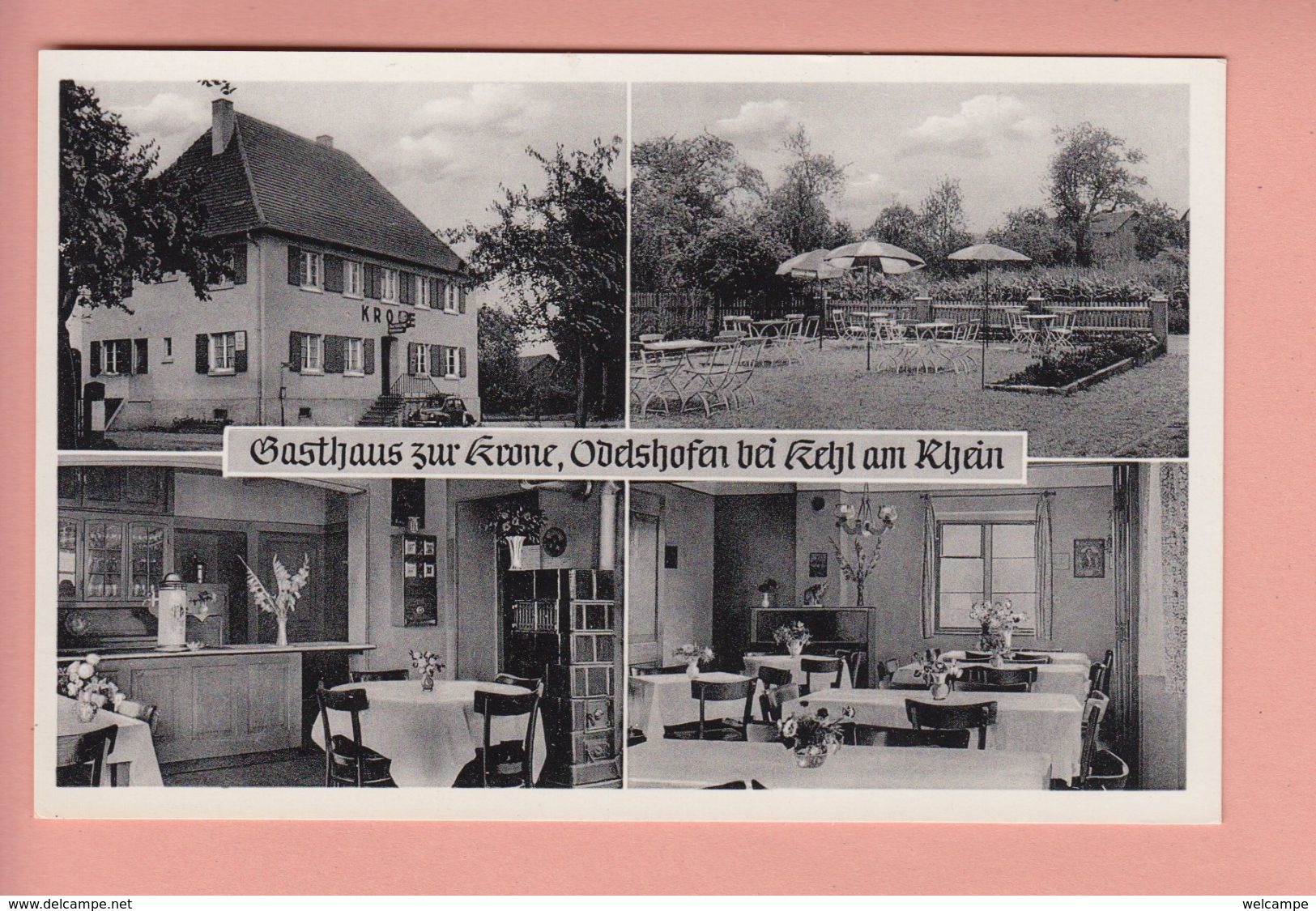 OLD POSTCARD   GERMANY - GASTHAUS ZUR KRONE - ODELSHOFEN BEI KEHL - Kehl