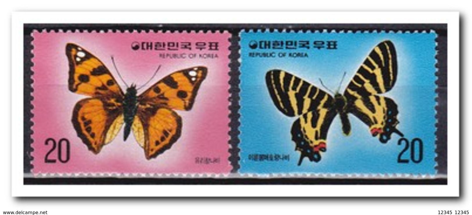 Zuid Korea 1976, Postfris MNH, Butterflies - Korea (Zuid)