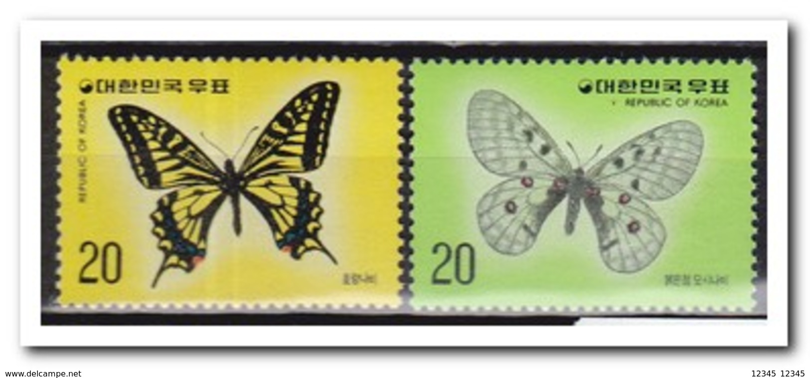 Zuid Korea 1976, Postfris MNH, Butterflies - Korea (Zuid)