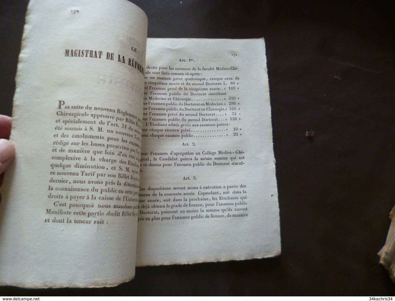 Savoie Haute Savoie Manifeste Du Magistrat De La Réforme Des études Tarif Examens Faculté Médico Chirurgicale 21/05/1845 - Gesetze & Erlasse