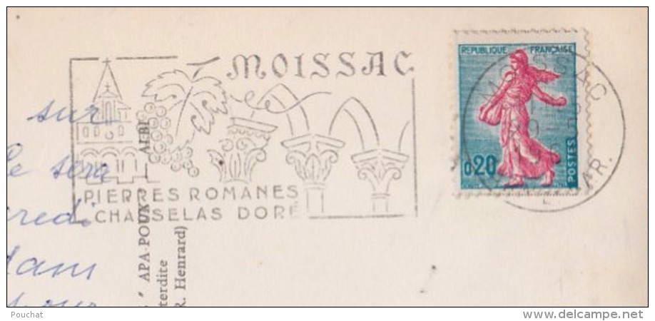 C11 82) MOISSAC (TARN ET GARONNE) VUE AERIENNE  (+ FLAMME PUBLICITAIRE ET OBLITERATION DE 1961 - 3 SCANS) - Moissac