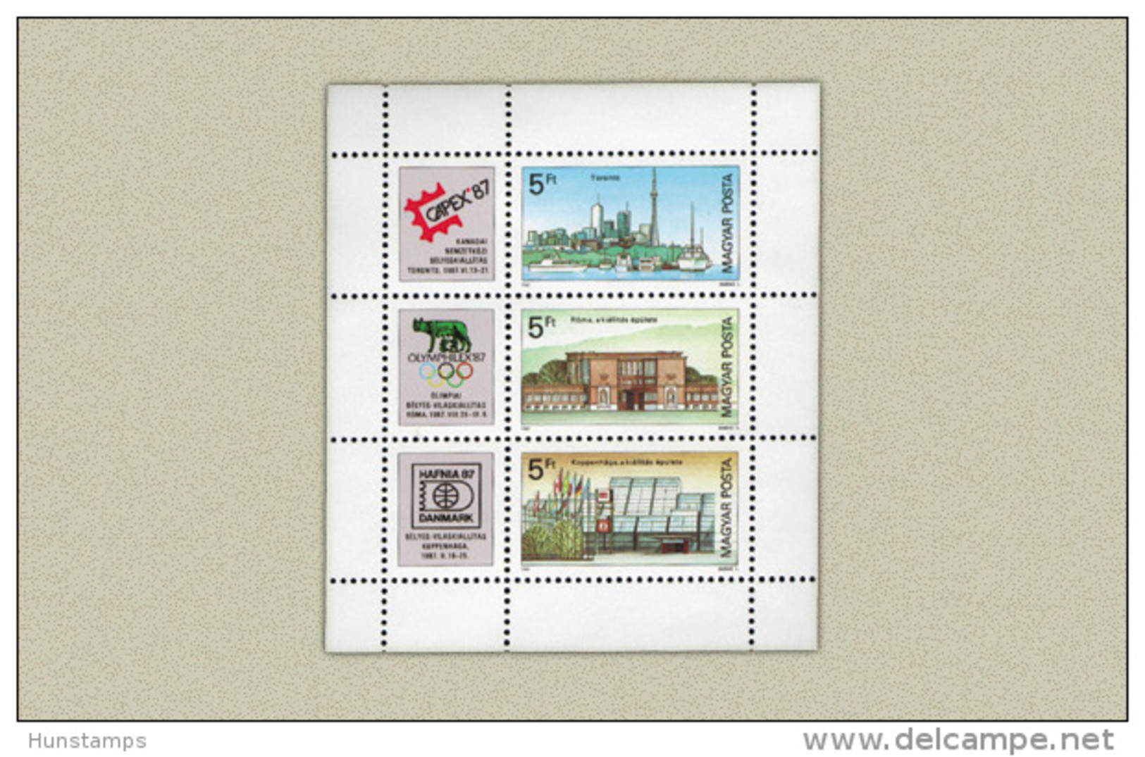 Hungary 1987. Stamp Exhibition Sheet MNH (**) Michel: Block 189A / 4.50 EUR - Unused Stamps