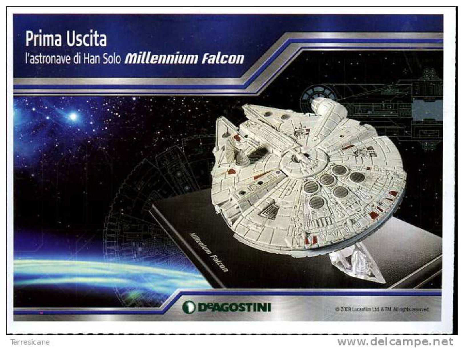 STAR WARS NAVICELLE E VEICOLI DEAGOSTINI FOGLIETTO PUBBLICITARIO 13X18 ASTRONAVE HAN SOLO MILLENNIUM FALCON - Werbung