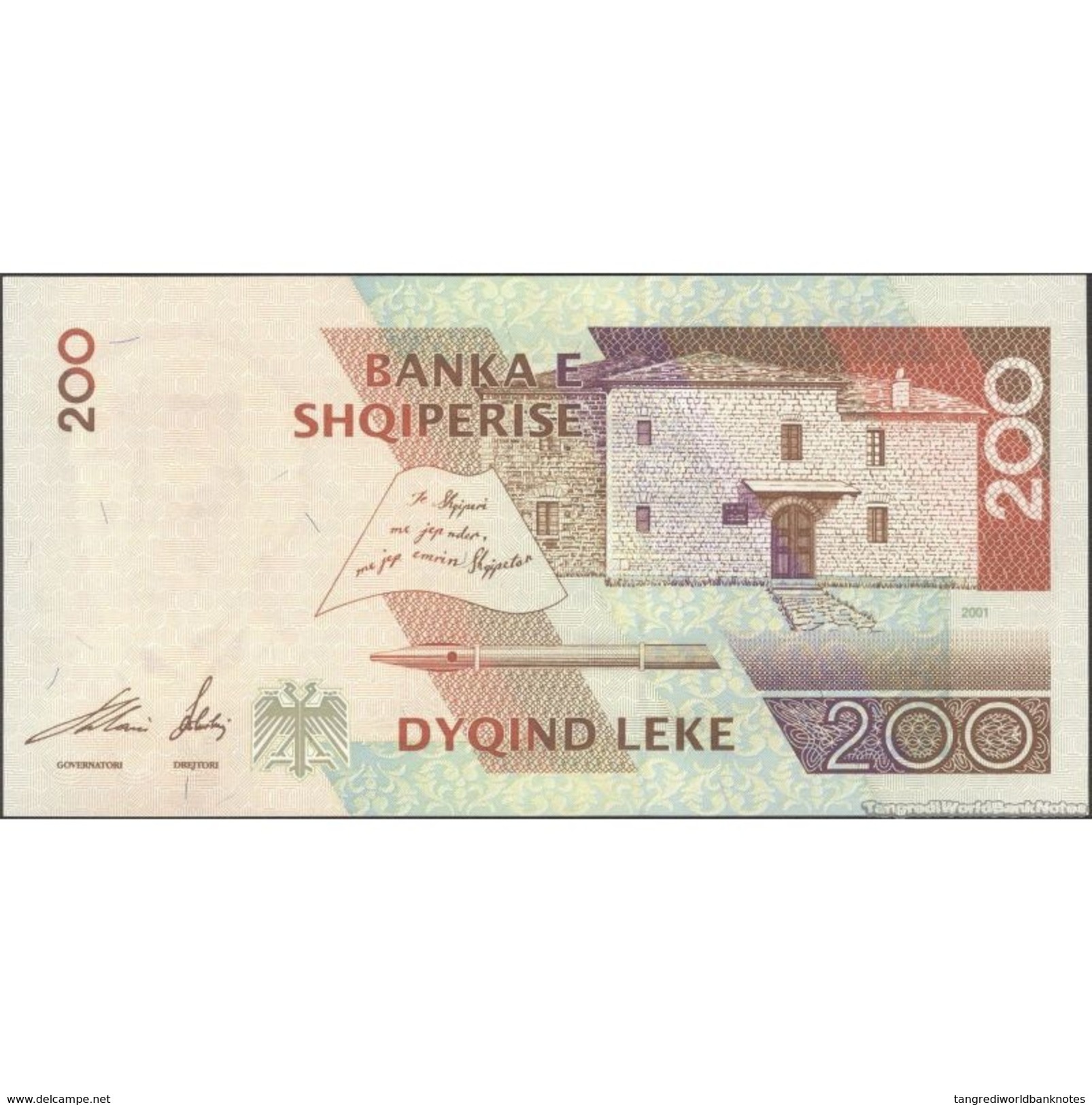 TWN - ALBANIA 67 - 200 Leke 2001 Prefix TH UNC - Albania