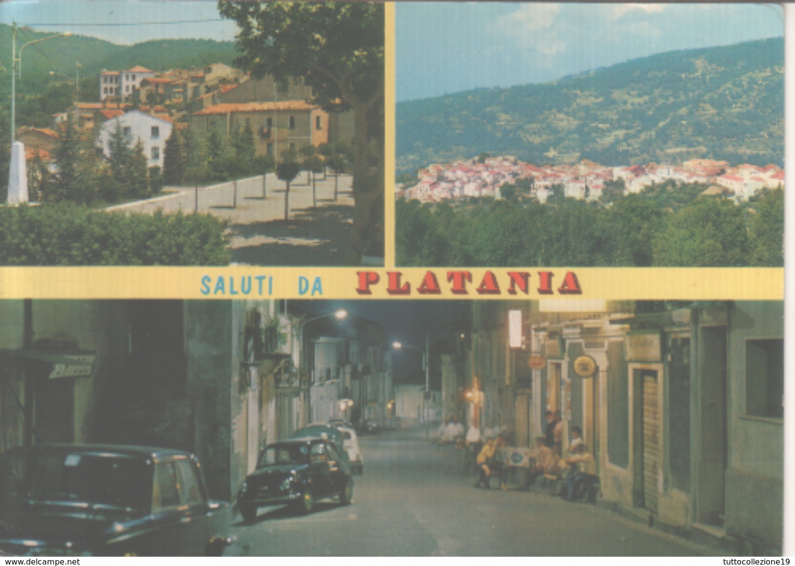 VENDO N.1 CARTOLINA DI PLATANIA(CZ)SALUTI CON VEDUTE MULTIPLE,FORMATO GRANDE A COLORI - Catanzaro