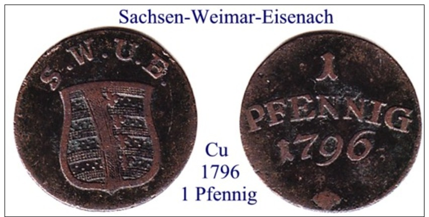 DL-1796, 1  Pfennig  Sachsen Weimar-Eisenach - Piccole Monete & Altre Suddivisioni