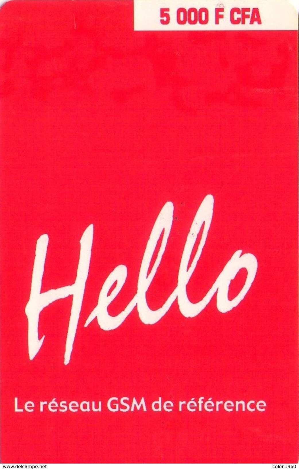 SENEGAL. SN-HEL-REF-0002. Hello - Red Card. (006) - Senegal