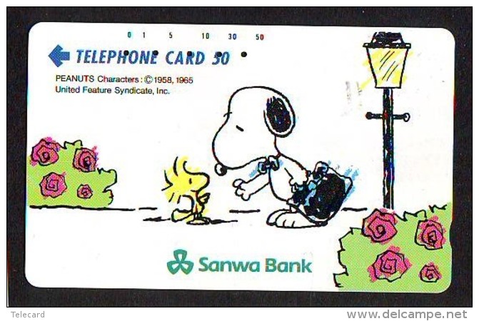 Télécarte Japon * CHIEN SNOOPY  (574) BD COMICS * DOG Japan PHONECARD * HOND * HUND - BD