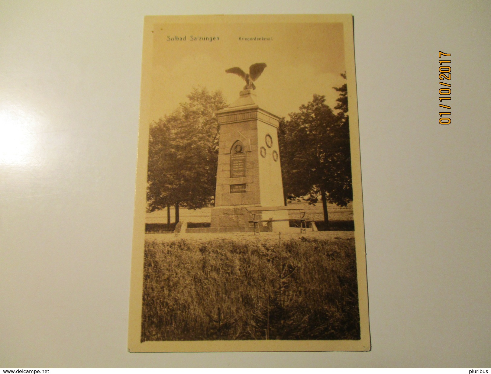 SOLBAD SALZUNGEN KRIEGERDENKMAL , OLD POSTCARD , K0 - Bad Salzungen