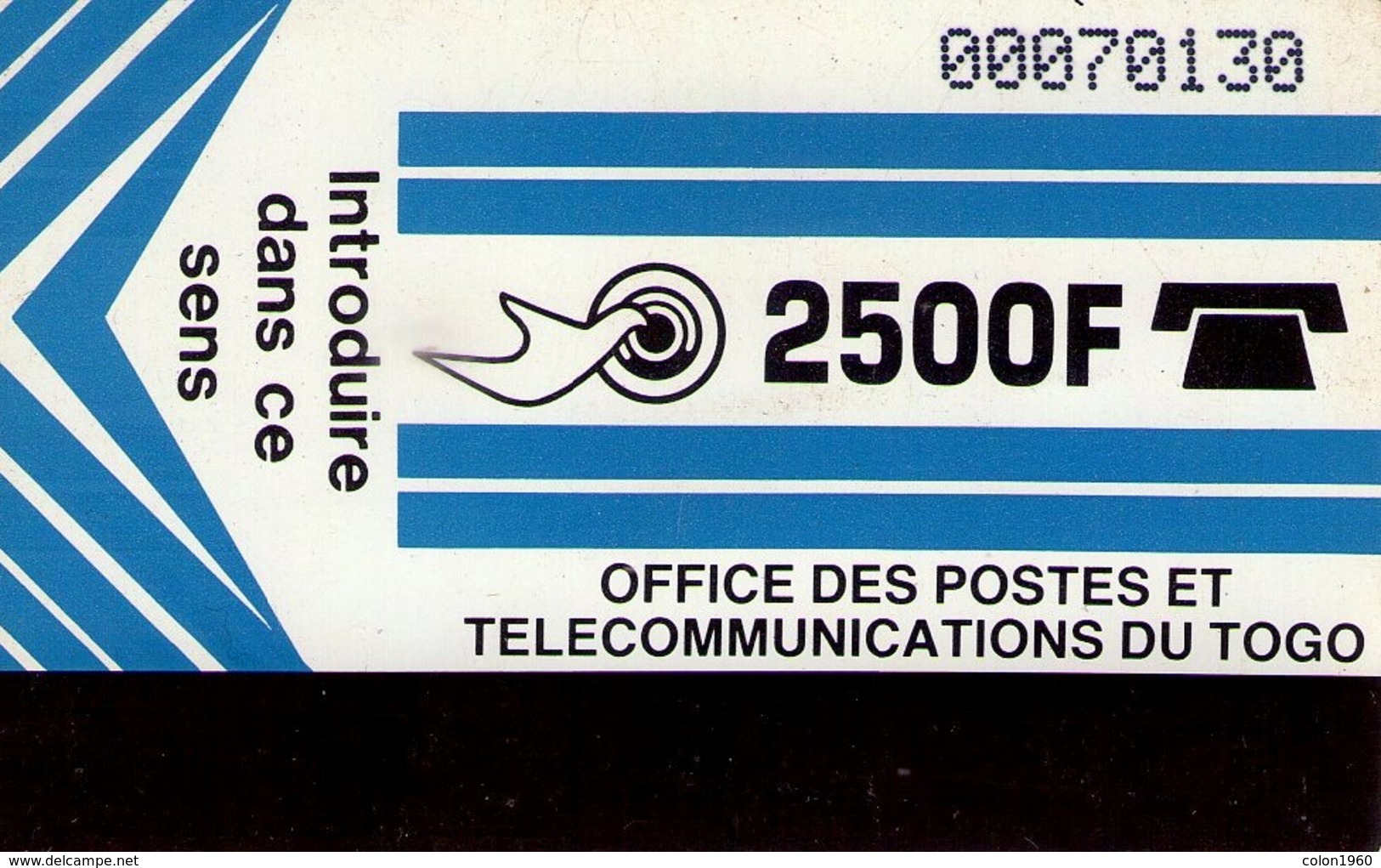 TOGO. TOG-03. Logo 2500 - Light Blue. 2500F. (REVERSO EN BLANCO). (004) - Togo