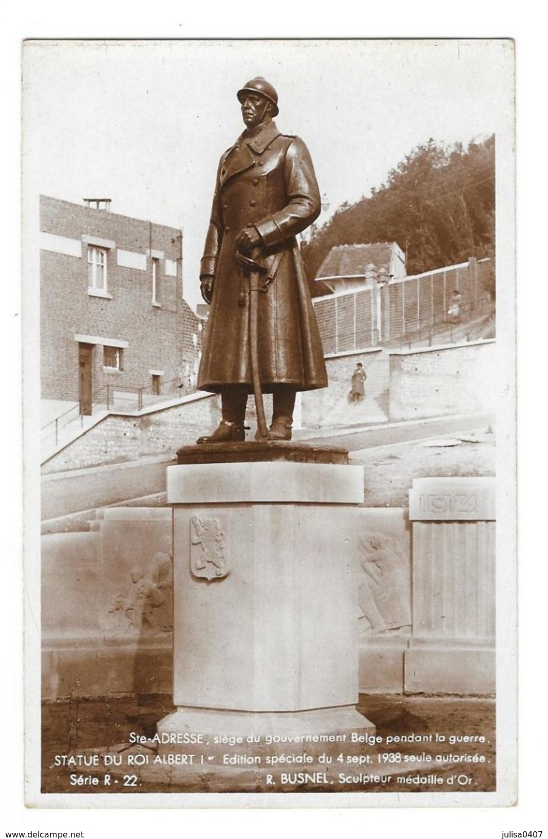 SAINTE ADRESSE (76) Statue Du Roi Albert 1er édition Spéciale Du 4 Septembre 1938 BUSNEL Sculpteur - Sainte Adresse