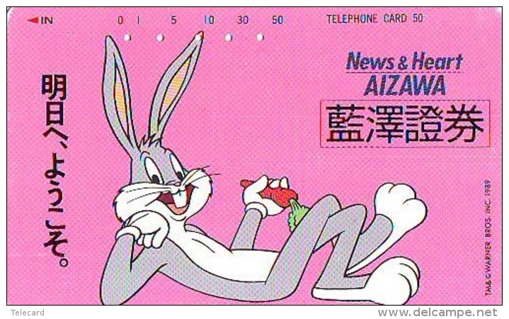 Télécarte Japon * CARTOON * BUGS BUNNY (185) MEIJI * RABBIT * LAPIN * KANINCHEN * KONIJN PHONECARD JAPAN * TELEFONKARTE - BD