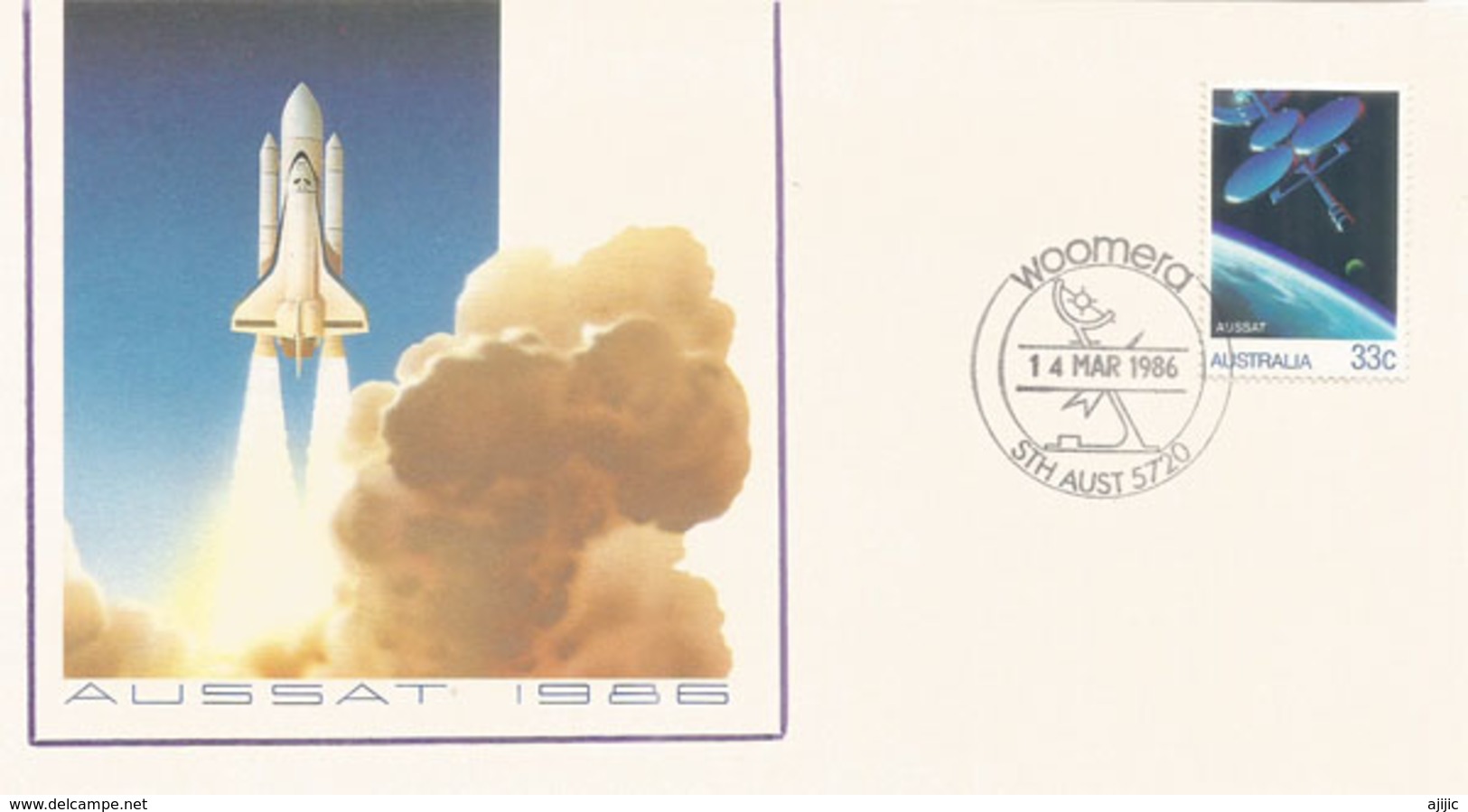 Lancement Du Satellite Aussat Par NASA Space Shuttle STS 61-B,1986, Enveloppe Souvenir AUSTRALIE - Ozeanien