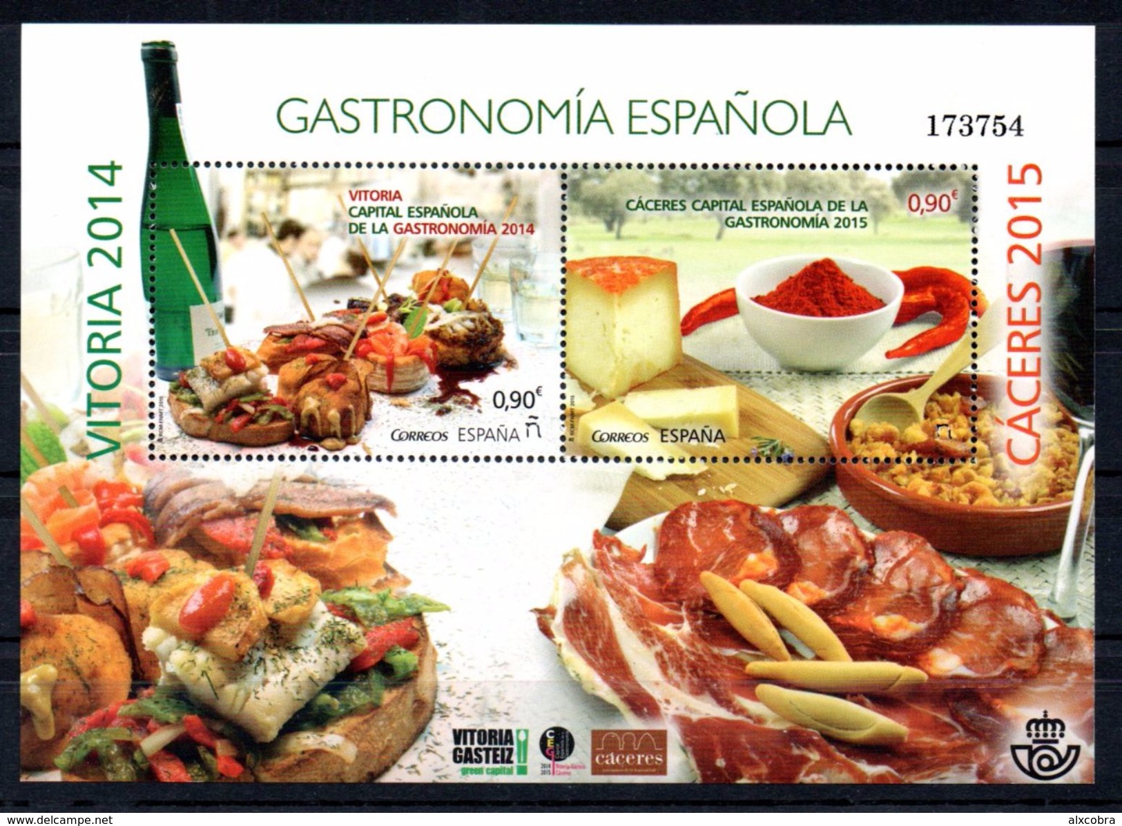 Spain Gastronomy M/S 2015 MNH - Neufs