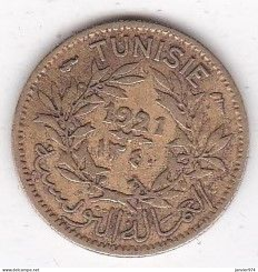 Protectorat Français Bon Pour 50 Centimes 1921 – AH 1340 En Bronze-aluminium, Lec# 182 - Tunesië