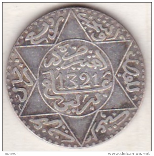 Protectorat Français. 2 1/2 Dirhams (1/4 Rial) AH 1321 – 1903 Berlin . En Argent, Lec# 152 - Maroc