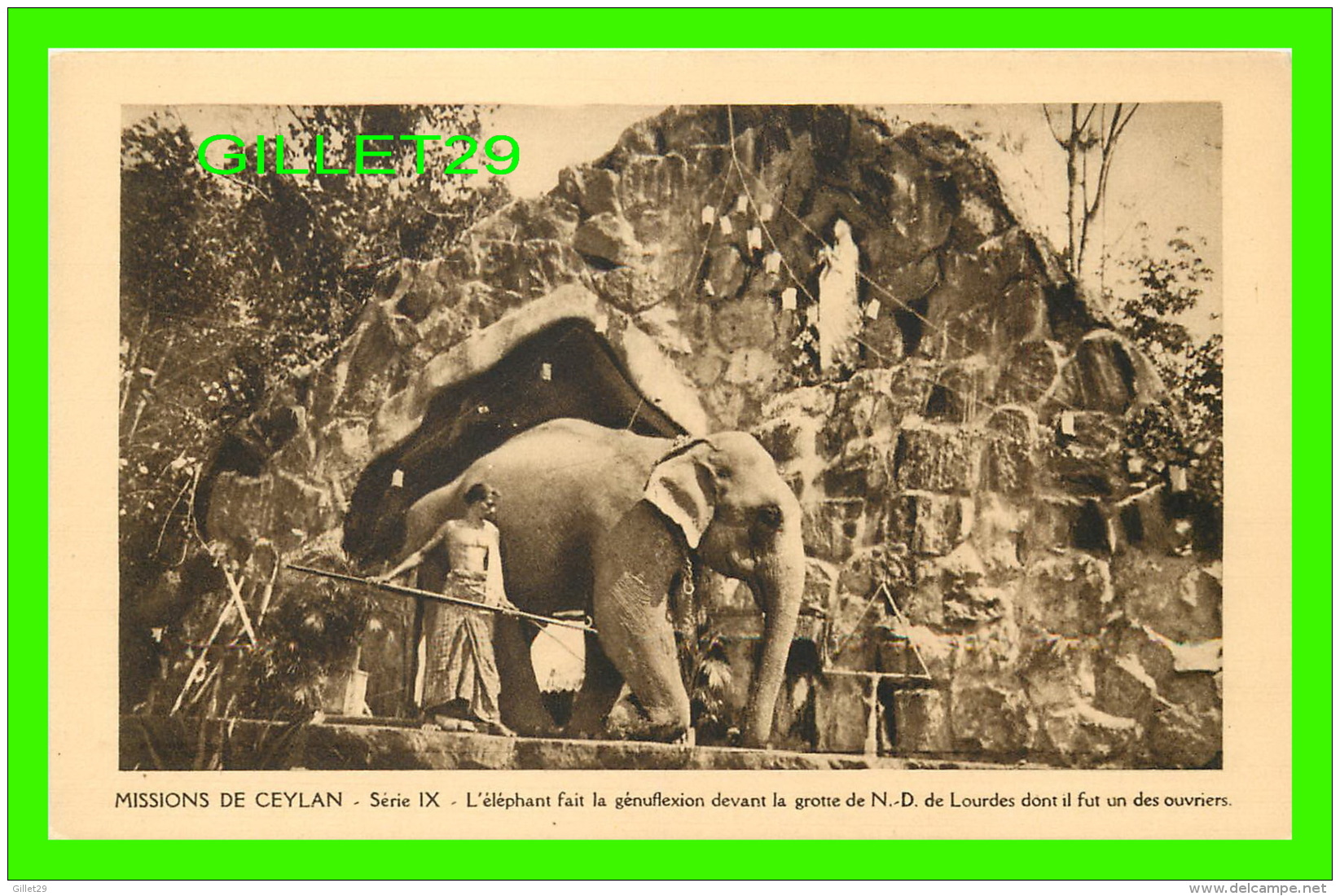 MISSIONS DE CEYLAN - SÉRIE IX - L'ÉLÉPHANT FAIT LA GÉNUFLEXION DEVANT  - MISSIONNAIRES OBLATS  DE MARIE-IMMACULÉE - - Missions