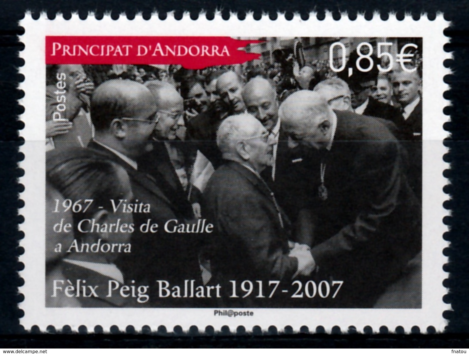 Andorra (French Adm.), Félix Peig Ballart, Photographer, 2017, MNH VF - Neufs