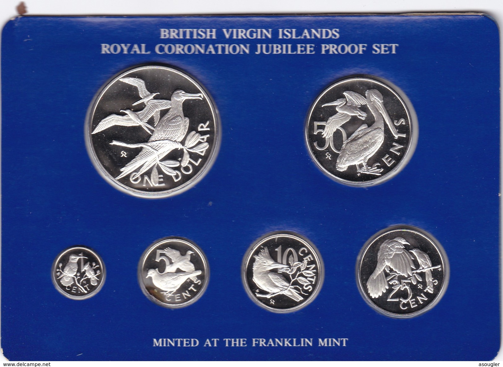 British Virgin Islands Silver Proof Set 1953 - 1978 "Coronation Jubilee" (free Shipping Via Registered Air Mail) - British Virgin Islands