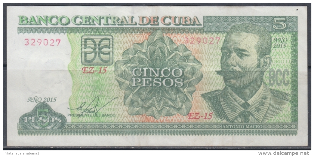 2015-BK-32 CUBA 5$ CUC 2015 ANTONIO MACEO REPLACEMENT EZ REEMPLAZO - Kuba