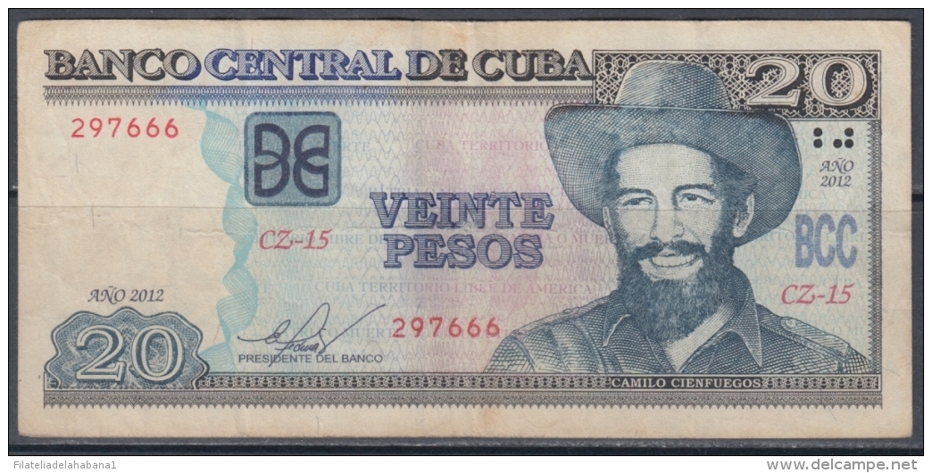 2012-BK-20 CUBA 20$ 2012 CAMILO CIENFUEGOS REPLACEMENT CZ REEMPLAZO - Cuba