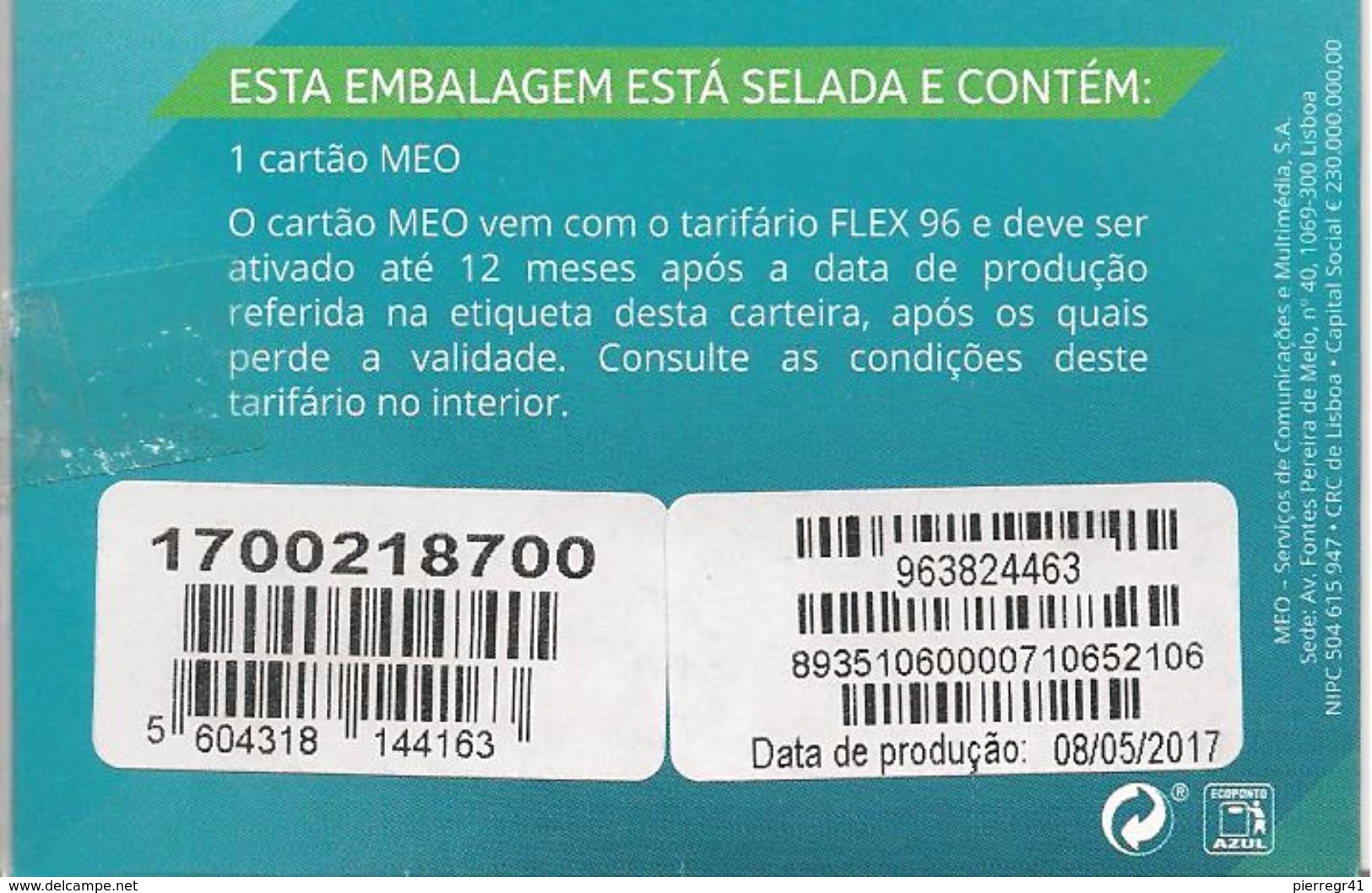 CARTE-GSM-PORTUGAL-FLEX 96-NEUVE Avec Son Etui Ouvert Pour Scan Interieur- PUCE Garantie Non Détachée-TBE- - Nachladekarten (Handy/SIM)