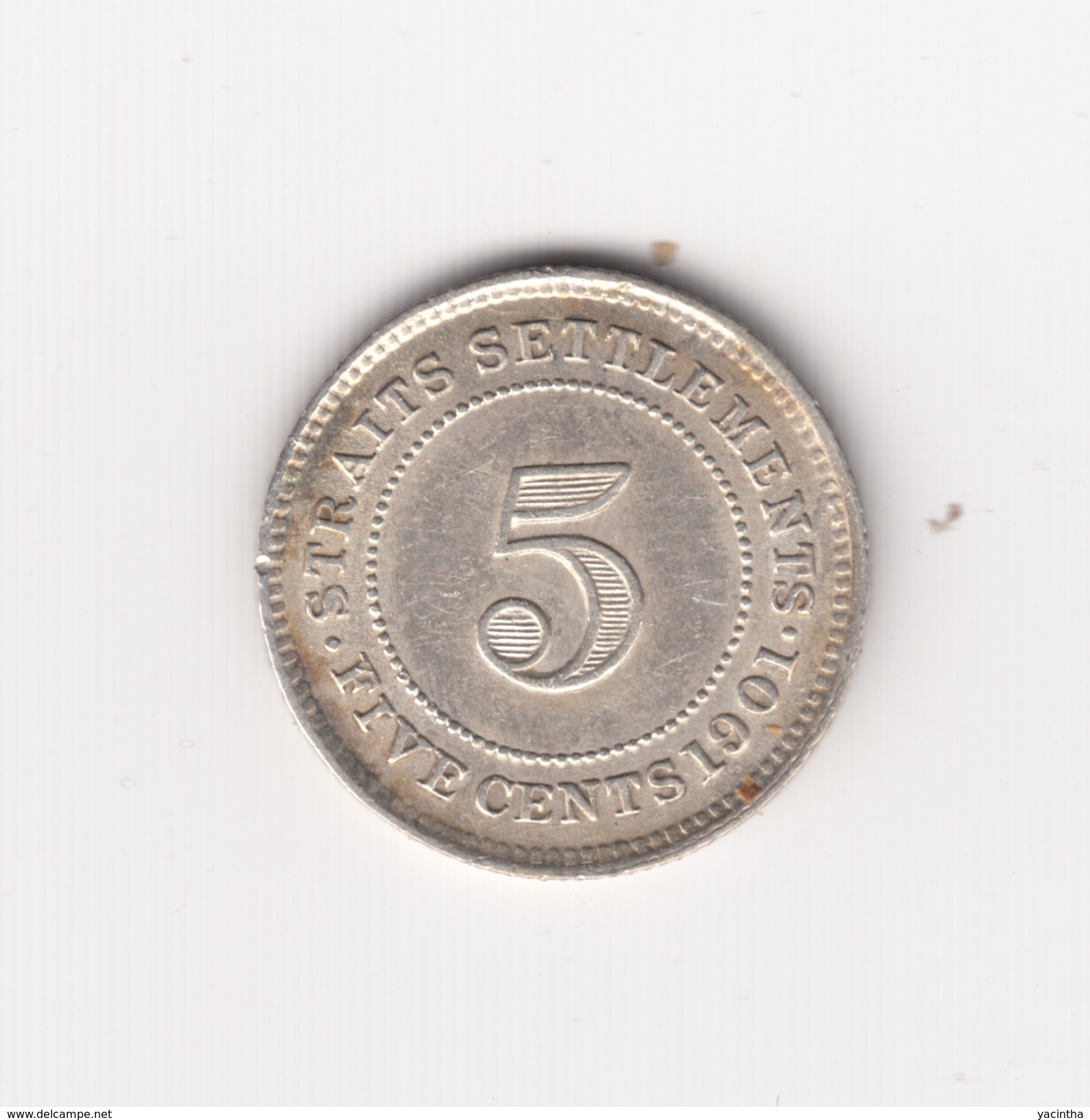 @Y@     Straits Settlements, East India Company, 1901    5 Cent    (4727) - India