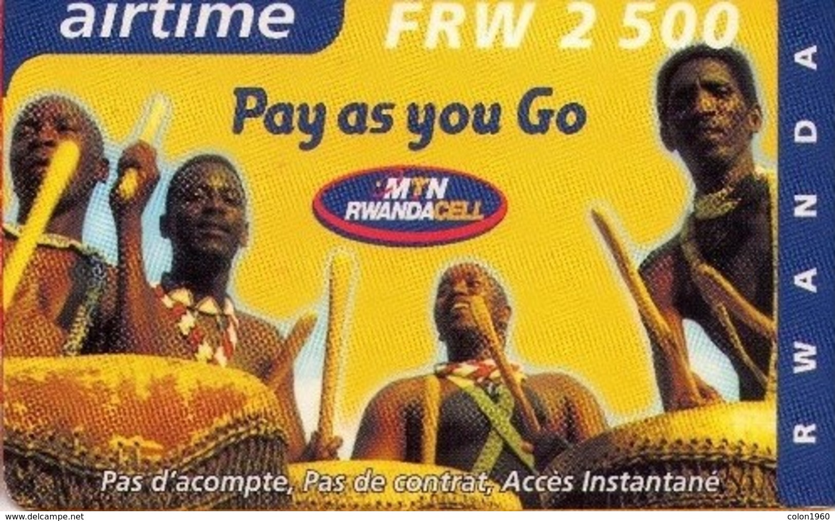 RWANDA. RW-MTN-REF-0003. Pay As You Go - Musicians. 2002-11-01. 2500RF. (001) - Ruanda