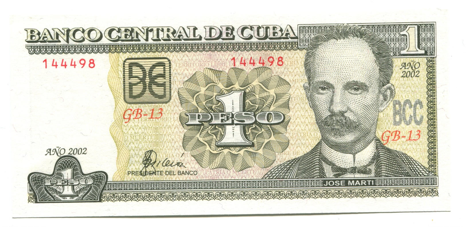 2002 Cuba 1 Peso Banknote - Cuba