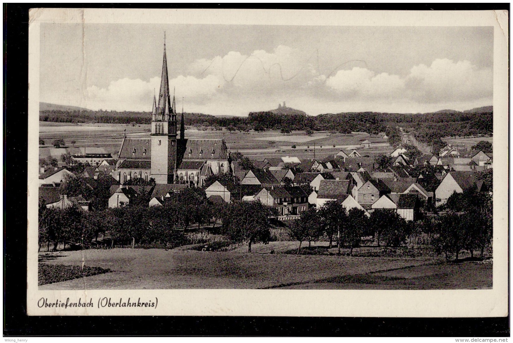 Beselich Obertiefenbach - S/w Ortsansicht 1   Kaufhaus Karl Schenk - Otros & Sin Clasificación