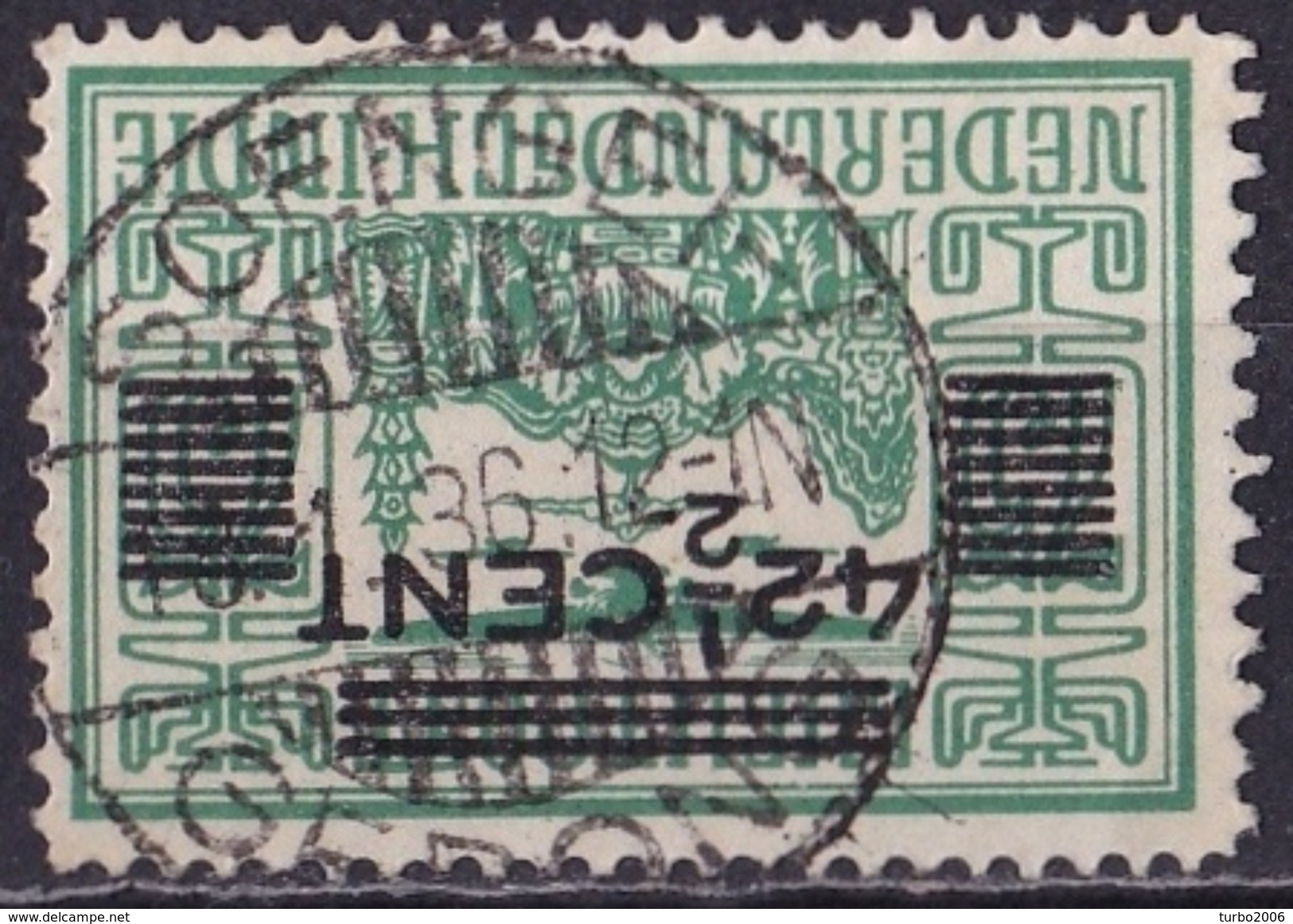 Ned. Indië: Langebalkstempel SOENGEI-GERONG (737) Op 1934 Hulpuitgifte LP Met Opdruk  42½ / 75 Cent NVPH 214 - Nederlands-Indië