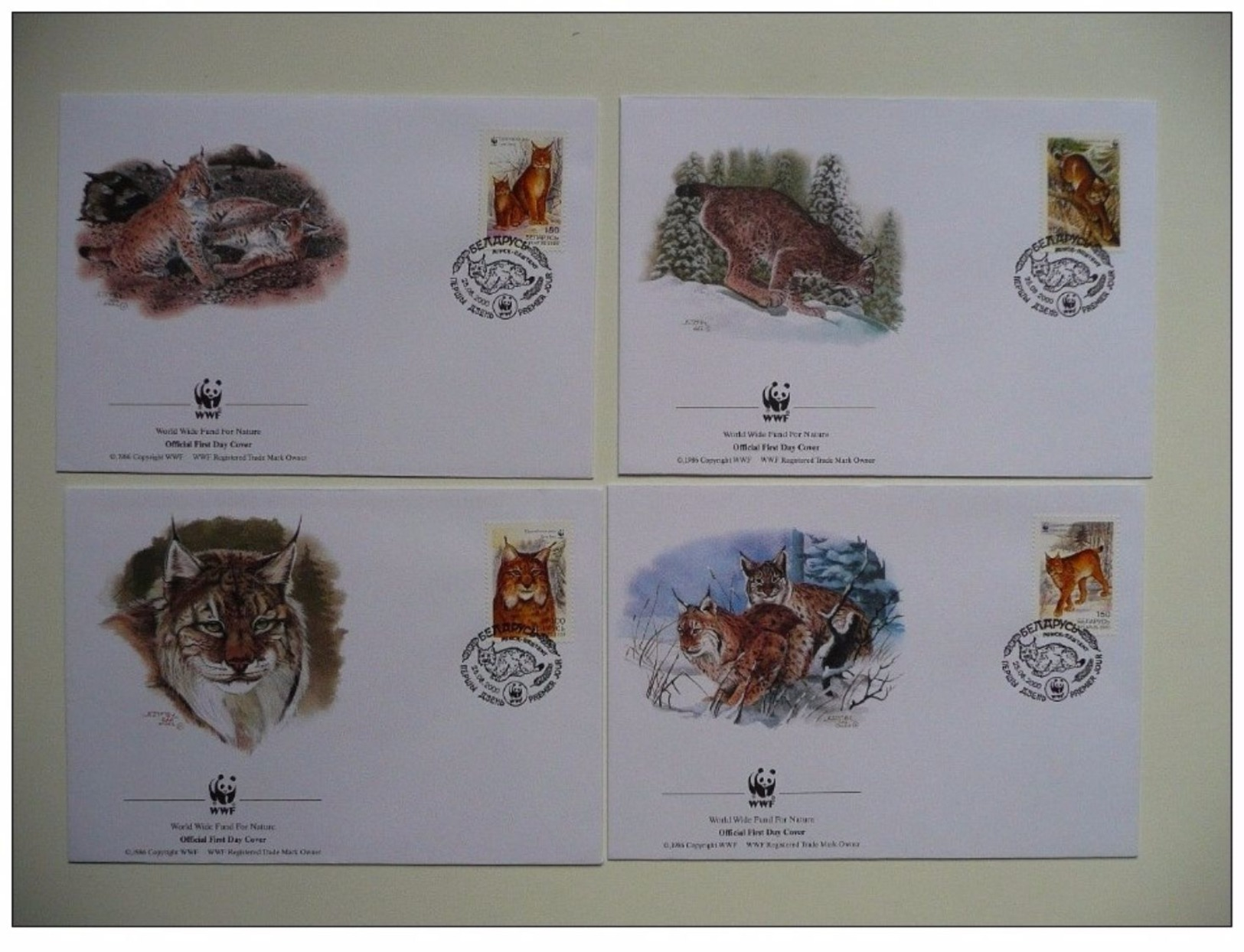 WWF Belarus Biélorussie Weißrussland Lynx Luchs 2000 4 FDC - FDC